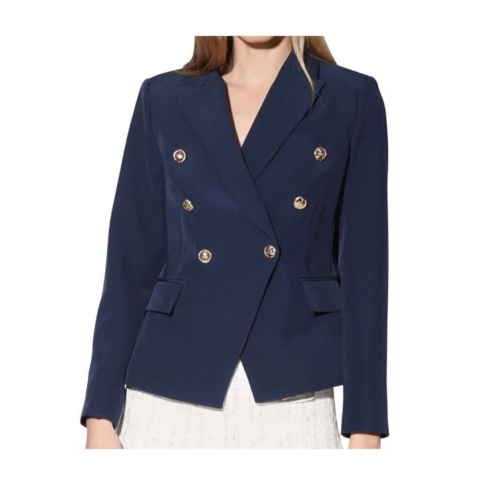 Walter Baker Navy Blue Phelps Blazer Size XS Double Breasted Suiting Classic